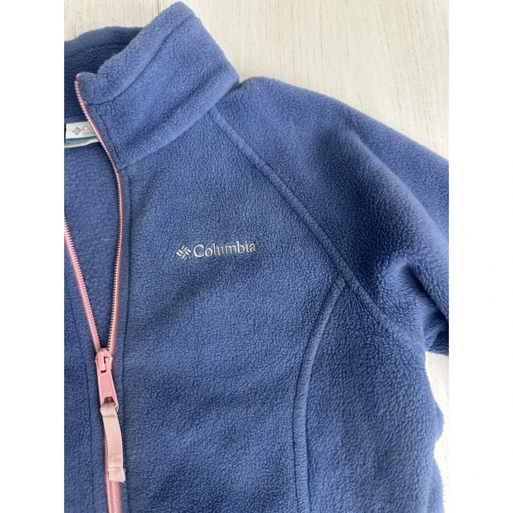 Columbia Fleece Jacket‎ Kids Full Zip Long Sleeve Mock Neck Size M Purple